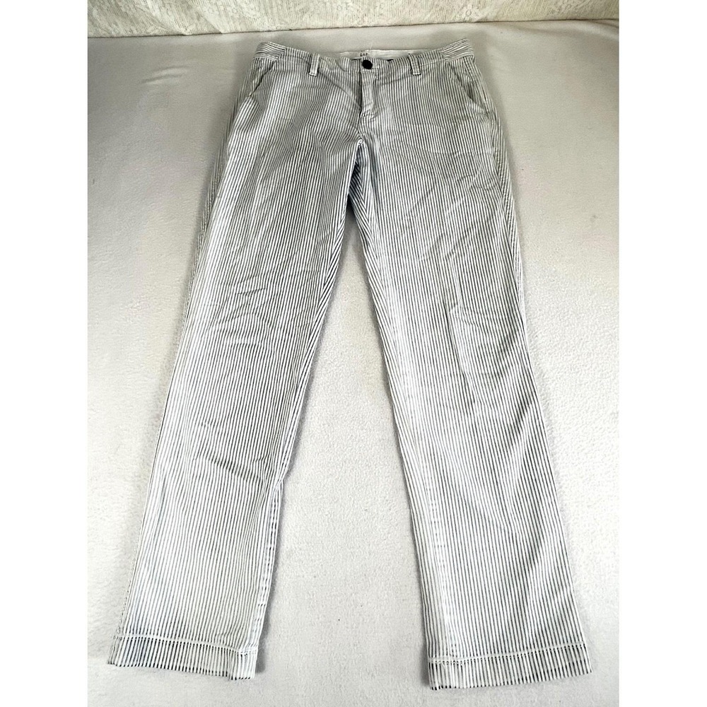Gap Girlfriend Chino Pants Womens 4 Blue White Striped Nautical FREE SHIPPING